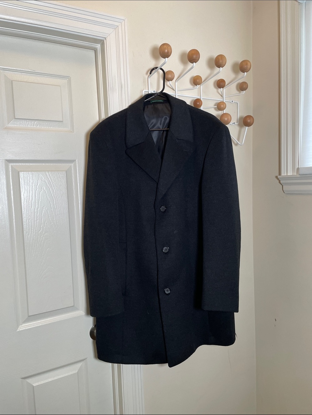 Ralph Lauren Lauren Wool Blend Button Down Coat - Black - 42R
